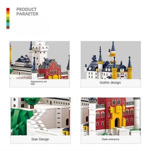 Good Selling OEM Neuschwanstein Castle <b>Plastic</b> Building <b>Blocks</b> Toy for Kids Adults DIY Educational Architectural Model Set 1:1 - Product Image 4