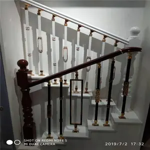 Cahaya Mewah Indoor Cast Aluminium Hitam dan Emas Baluster