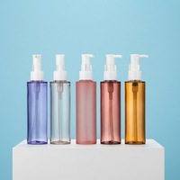 Bouteille en plastique PET vide de 120 ml avec pompe distributeur d'huile nettoyante pour démaquillant, conteneur cosmétique, vente en gros, personnalisable