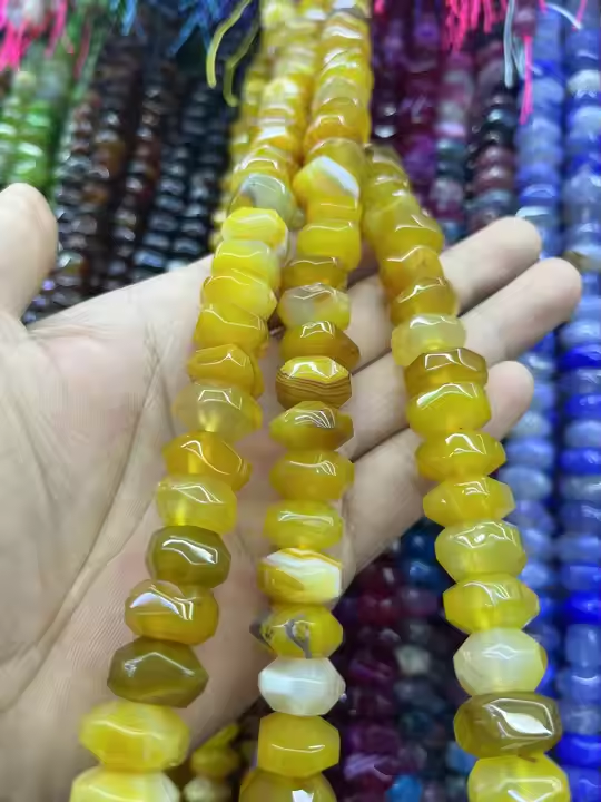 Different Multicolor Loose Beads Faceted Agate Bead Stone for Diy Jewelry Irregular Shape for Necklace Bracelet Making