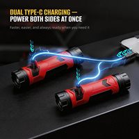 Lampe frontale LED rechargeable à double lumière puissante, portable, légère, magnétique, pour le cou, 500LM
