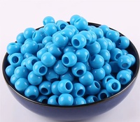 Perles de cheveux en acrylique plastique multicolores de 12 mm, avec grand trou de 6 mm, pour DIY, 500 pièces/sac, environ 350g/sac, vente en gros