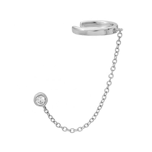 Boucles d'oreilles à clip solitaires en argent sterling 925 ROXI, brillantes et non poreuses, avec pampilles - Product Image 2