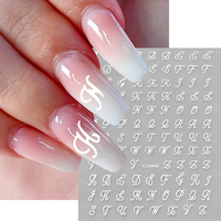 6 autocollants décoratifs pour ongles Y2K, motif étoiles célestes blanches, chiffres et lettres, pour ongles en acrylique, vernis gel et visage