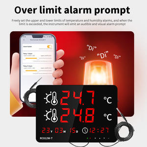 Tuya Smart Hygromètre Thermomètre Surveillance à distance sans fil Sondes à double capteur pour piscine intérieure Salle de bain Serre avec sondes - Product Image 2