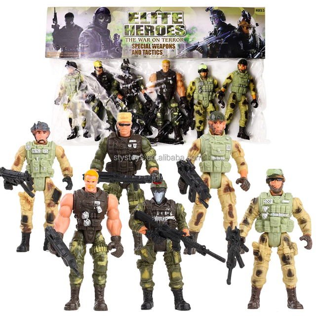 SWAT Team Military Figure Toys Kit for Kids Army Men Action Figures with Plastic Soldier Set Accessories Kids Gifts