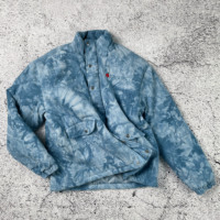 Veste matelassée réversible en velours côtelé épais vintage avec logo brodé personnalisé, col montant zippé, poids lourd, pour l'hiver