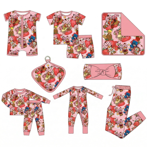 Ensemble de vêtements pour enfants en viscose de bambou biologique, pyjama patchwork motif poulet de ferme, combinaison pour tout-petits, vêtements de détente deux pièces pour enfants - Product Image 4