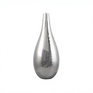 Finest Quality Aluminium <b>Silver</b> Color Flower Vase Fantastic Design Round Shape Vase For Wedding Decor Accessories - Product Image 1