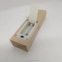 Boîte à piles USB 5V avec interrupteur tactile, base en bois, lumière LED, lampe de nuit 3D rectangulaire en hêtre, support de lampe LED adapté aux lampes en acrylique