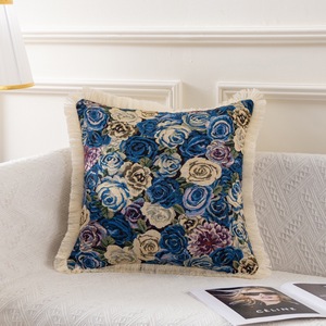 Estilo americano Retro Fronha Jacquard Borlas Floral Sofá Jogue Fronha Casa Decorativa Capa de Almofada Do Carro VP-TY1029 - Product Image 6