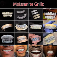 Grillz Hip-Hop Personnalisé Plaqué Or avec Moissanite VVS – Bijoux Bling pour Dents en Diamant VVS, Grilles Permanentes en Argent 925