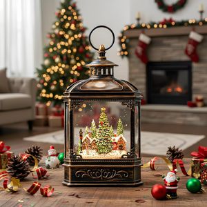 Lampe de table décorative de Noël en plastique, effet flamme clignotante, pour intérieur - Product Image 1