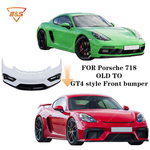 Pare-chocs avant en fibre de carbone + matériau FRP de style <span class=keywords><strong>GT</strong></span>-<span class=keywords><strong>4</strong></span> pour <span class=keywords><strong>Porsche</strong></span> <span class=keywords><strong>718</strong></span>, mise à niveau vers un pare-chocs avant de style GT4 - Product Image 2