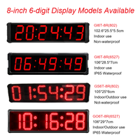 Jam Dinding Digital LED Besar GANXIN 8 Inch dengan Penghitung Mundur, Remote Control, untuk Gereja, Aula, dan Dinding
