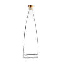 Direkt vom Hersteller: Hochwertige Kristall-Spirituosenflasche in Kegelform, Versiegelte Likörflasche in Pyramidenform mit Dickem Boden