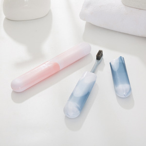Travel Toothbrush Case Plastic 20cm X 2.5cm Blue Gray With Cover For Portable Storage - Product Image 3