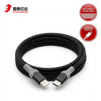 Câble USB Type-C 60W 3-EN-1 (1,2m + 1,8m + 3m) à charge rapide 3A, tressé en nylon pour iPhone iPad iOS