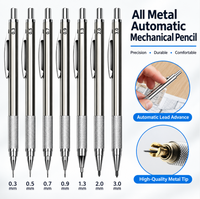 Crayon mécanique automatique en métal Bview Art 0,3 mm 0,5 mm 0,7 mm 0,9 mm 1,3 mm 2 mm 3 mm pour le dessin, l'écriture et le croquis