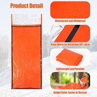 Sac de couchage thermique imperméable portable, sac de survie en mylar d'urgence