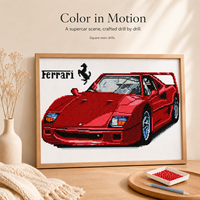 Kit de peinture diamant KS Craft Sports Car avec des diamants carrés en résine et des diamants de formes spéciales