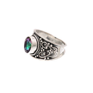 Colorful Trendy Mystic Topaz <b>Silver</b> <b>Ring</b> <b>925</b> Sterling Fine Jewelry inoxydable waterproof sterling <b>silver</b> <b>925</b> <b>ring</b> - Product Image 3