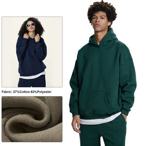 مخصص 350gsm قطن فارغ سميك صوفي ثقيل الوزن كبير الحجم هوديس مخصص طباعة شعار الرجال هوديس وبلوزات - Product Image 3