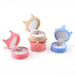 Commercio all'ingrosso produzione di Hign End <span class=keywords><strong>Ring</strong></span> scatole di gioielli Custom Premium di velluto unico anello scatola con logo - Product Image 3