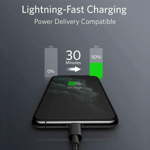 Câble de charge rapide MFi C94 IOS USB 8 broches vers Type-C, gaine en nylon tressé, pour téléphones mobiles, 8 cœurs, certifié IOS - Product Image 5