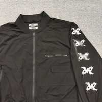 Veste décontractée en nylon à manches longues personnalisées, broderie, impression sérigraphique, fermeture éclair, haute qualité, épaisse, pour homme