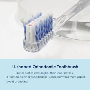 Vente en gros OEM, brosse à dents pour adultes de haute qualité, manche transparent en PS, design ergonomique, poils doux, usage domestique, logo personnalisé - Product Image 2