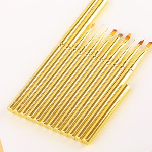 Pinceau fin pour nail art acrylique, personnalisable, marque privée, OEM, poils Kolinsky et nylon, manche métallique, pour salon de manucure - Product Image 6