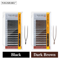 Extensions de cils NAGARAKU 2D en forme de U, volume intense, bouquets pré-faits, cils super doux, pleins et denses