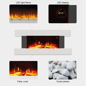 Foyer électrique mural pour salle de bain, poêle à granulés gris à insert silencieux Foyer électrique avec meuble tv - Product Image 5