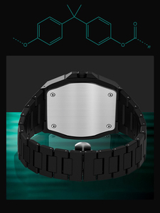 นาฬิกาข้อมือแบบกำหนดเอง OEM ODM สำหรับทุกเพศทุกวัย  ไม่มีโ<span class=keywords><strong>ล</strong></span>โก้ สายโพลีคาร์บอเนตและซิลิโคน หน้าปัดสี่เห<span class=keywords><strong>ล</strong></span>ี่ยม<span class=keywords><strong>สี</strong></span><span class=keywords><strong>ดำ</strong></span> ระบบควอตซ์ สำหรับผู้ชาย - Product Image 5