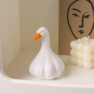 Canard en vinyle amusant, ornement en forme d'animal mignon, décoration de bureau, anti-stress, en forme d'ail, petit ornement, ornement - Product Image 3