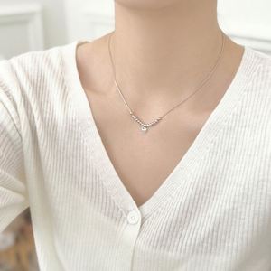 Collier Dylam Dainty Jewelry en argent sterling plaqué rhodium avec chaîne à maillons et pendentif visage souriant pour cadeaux et usage quotidien féminin - Product Image 5