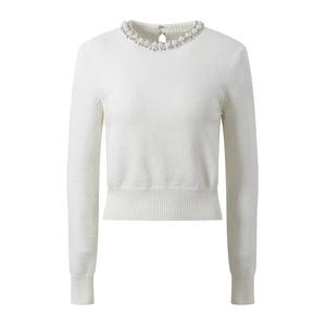 Suéter de seda tejido a la moda personalizado al por mayor para damas nuevo diseño rebordear en tops suaves de cuello redondo para invierno y verano - Product Image 3