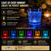 Gobelet lumineux LED innovant pour hôtel, classé IP65, réutilisable, pour fêtes, bars et cocktails