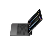 Clavier magique sans fil super fin de 11 pouces avec pavé tactile, rétroéclairage 7 couleurs, interface USB Type-C, étui en cuir PU, iPad Pro 11 en aluminium