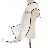 Tablier de barbier imperméable en nylon blanc réglable pour le rasage et le nettoyage, avec ventouses
