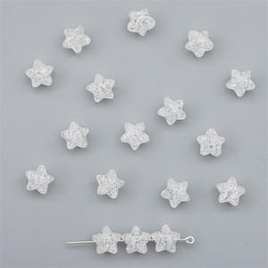 Diseño agrietado perforado de color acrílico de estrella de cinco puntas para pulseras hechas a mano DIY cadenas de teléfono móvil accesorios Lucite - Product Image 5