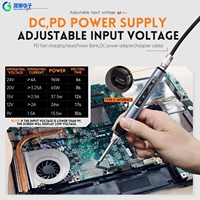 Kit de fer à souder numérique mini DC/PD (65W) à chauffage rapide 80-420°C avec écran OLED et fonction de mise en veille automatique, sans alimentation, pour la soudure de bijoux