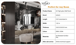 Panel de Pared de PVC Moderno, Impermeable, Ignífugo y Ecológico con Protección UV para Sala de Estar, Comedor, Dormitorio, Hotel, Baño y Paredes de Ducha - Product Image 6
