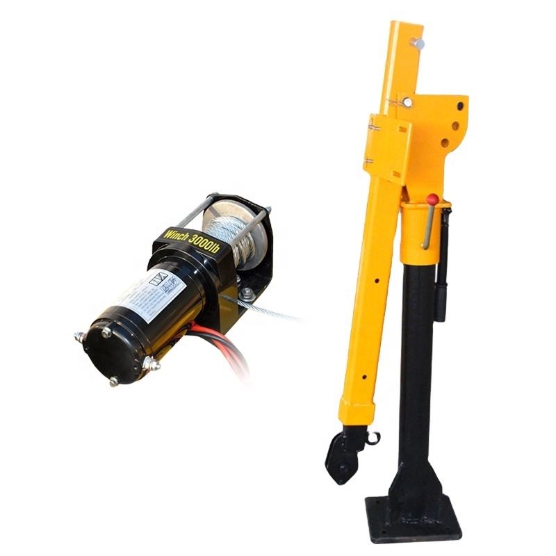 Мини-кран для автомобиля, кран для грузовика, утолщенный кран для грузовика 500 кг, 8 метров, веревка [24 В + беспроводной пульт дистанционного управления]