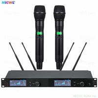 Système de microphone sans fil numérique professionnel ULXD4D à double canal, portée de 500 m, UHFKSM9, 2 micros portatifs en métal