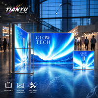 Mur de séparation modulaire en aluminium avec éclairage LED SEG, stand d'exposition moderne et portable pour salon professionnel, affichage publicitaire