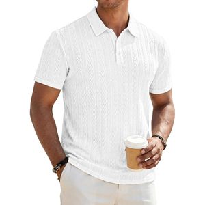 Camiseta Polo de Punto Texturizado para Hombre FOXA, Manga Corta, Transpirable, para Verano, Golf y Playa - Product Image 1