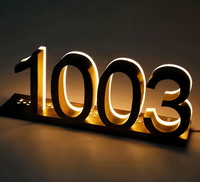 Numéros de maison en acier inoxydable rétroéclairés par des bandes LED solaires avec logo personnalisé, finition mate, étanches IP65, garantie de 2 ans, décoration multiple