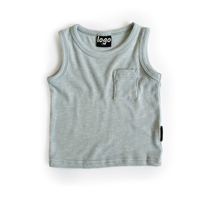 Tùy Chỉnh Đính & Thiết Kế Quần Áo Trẻ Em Đặt Mùa Hè Bán Buôn Bông Trẻ Sơ Sinh Trang Phục Unisex Kid Quần Áo Đặt Biển Bên Gân Tank Set - Product Image 2